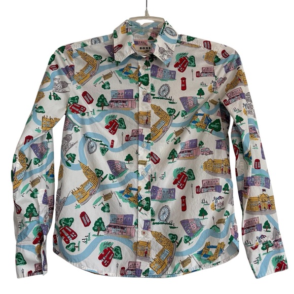 Boden Sienna London Town Ivory Button Down Top 4P - Picture 7 of 11